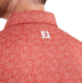 FootJoy Wingtip Floral Lisle polo homme, nantucket red/white