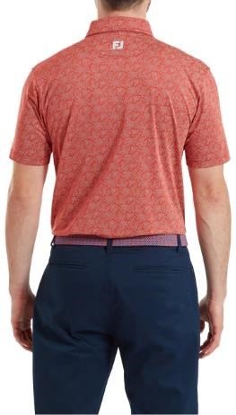 FootJoy Wingtip Floral Lisle polo homme, nantucket red/white