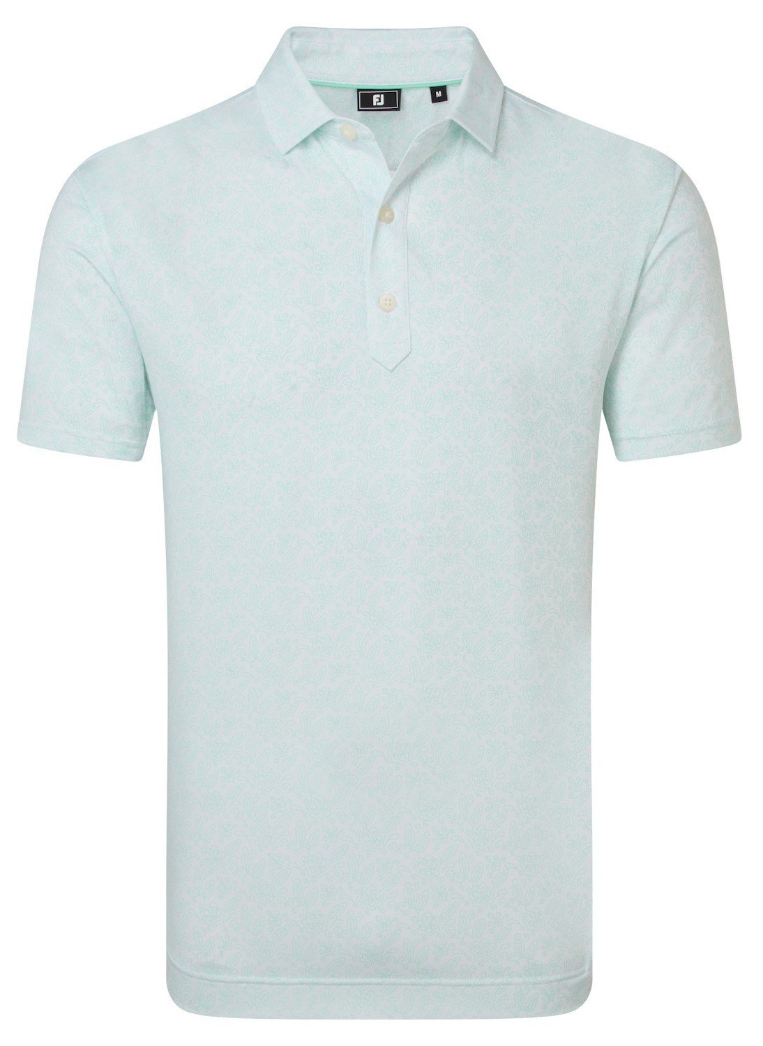 FootJoy Wingtip Floral Lisle polo homme, white/sea glass