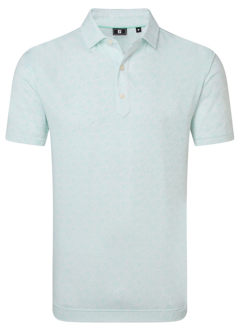 FootJoy Wingtip Floral Lisle polo homme, white/sea glass