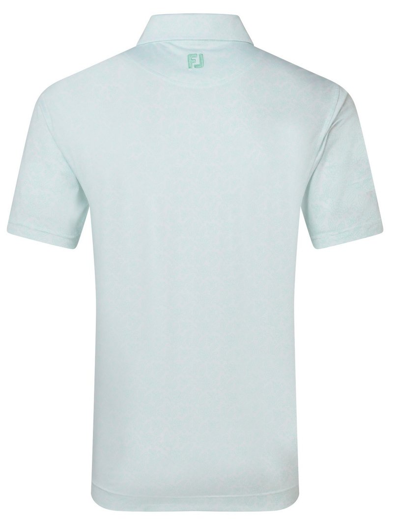 FootJoy Wingtip Floral Lisle polo homme, white/sea glass