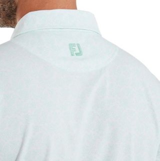FootJoy Wingtip Floral Lisle polo homme, white/sea glass