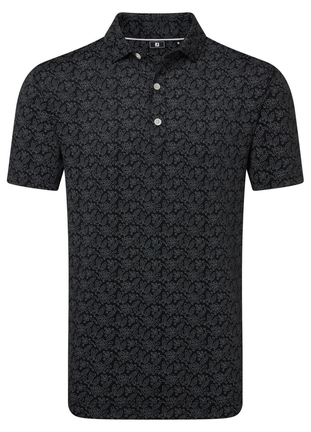 FootJoy Wingtip Floral Lisle polo homme, black/white