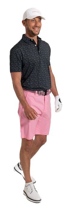 FootJoy Wingtip Floral Lisle polo homme, black/white