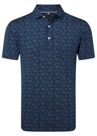 FootJoy Wingtip Floral Lisle polo homme, navy/white