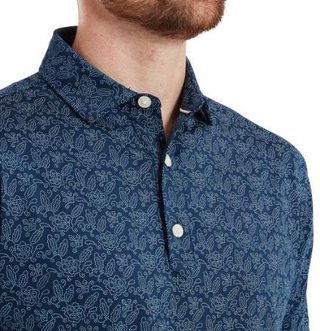 FootJoy Wingtip Floral Lisle polo homme, navy/white