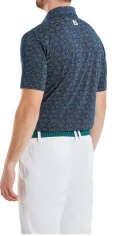 FootJoy Wingtip Floral Lisle polo homme, navy/white