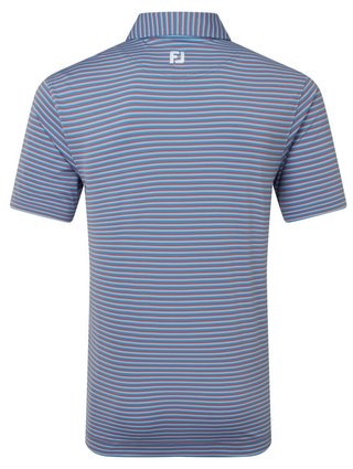 FootJoy Shadow Stripe Lisle polo homme, coastal blue