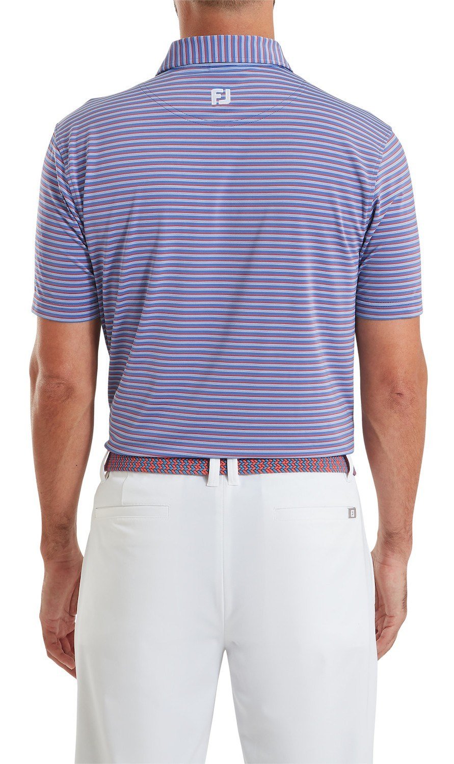 FootJoy Shadow Stripe Lisle polo homme, coastal blue
