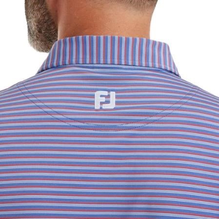 FootJoy Shadow Stripe Lisle polo homme, coastal blue