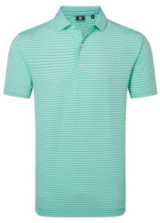 FootJoy Shadow Stripe Lisle polo homme, sea glass