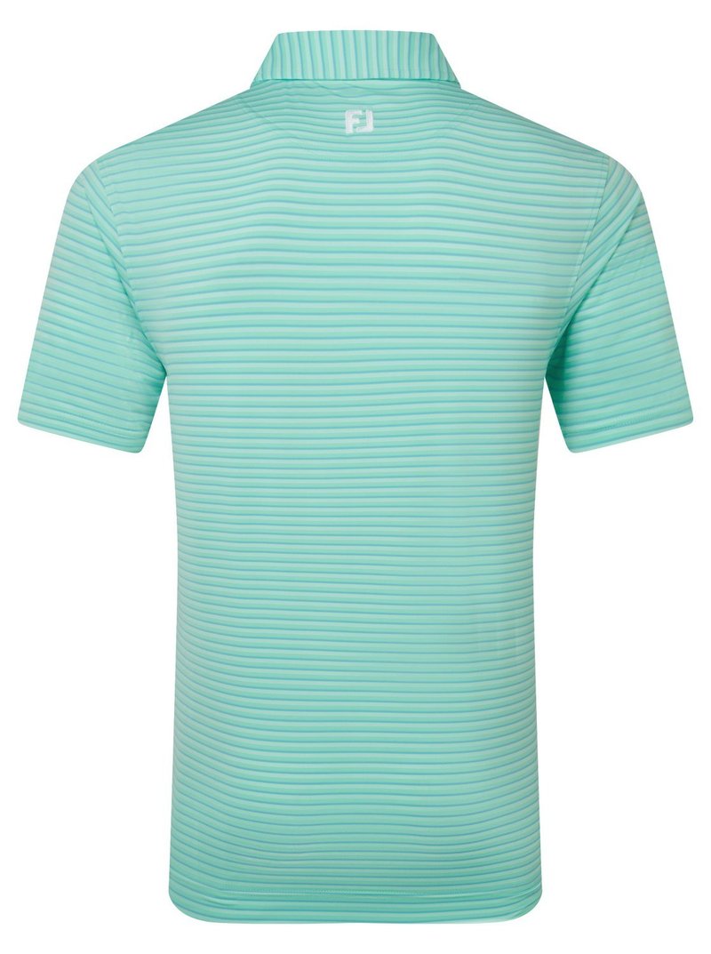 FootJoy Shadow Stripe Lisle polo homme, sea glass