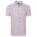 FootJoy Watercolour Floral Print Pique polo homme, blanc/pink pop/noir