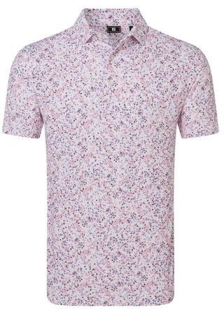 FootJoy Watercolour Floral Print Pique polo homme, blanc/pink pop/noir