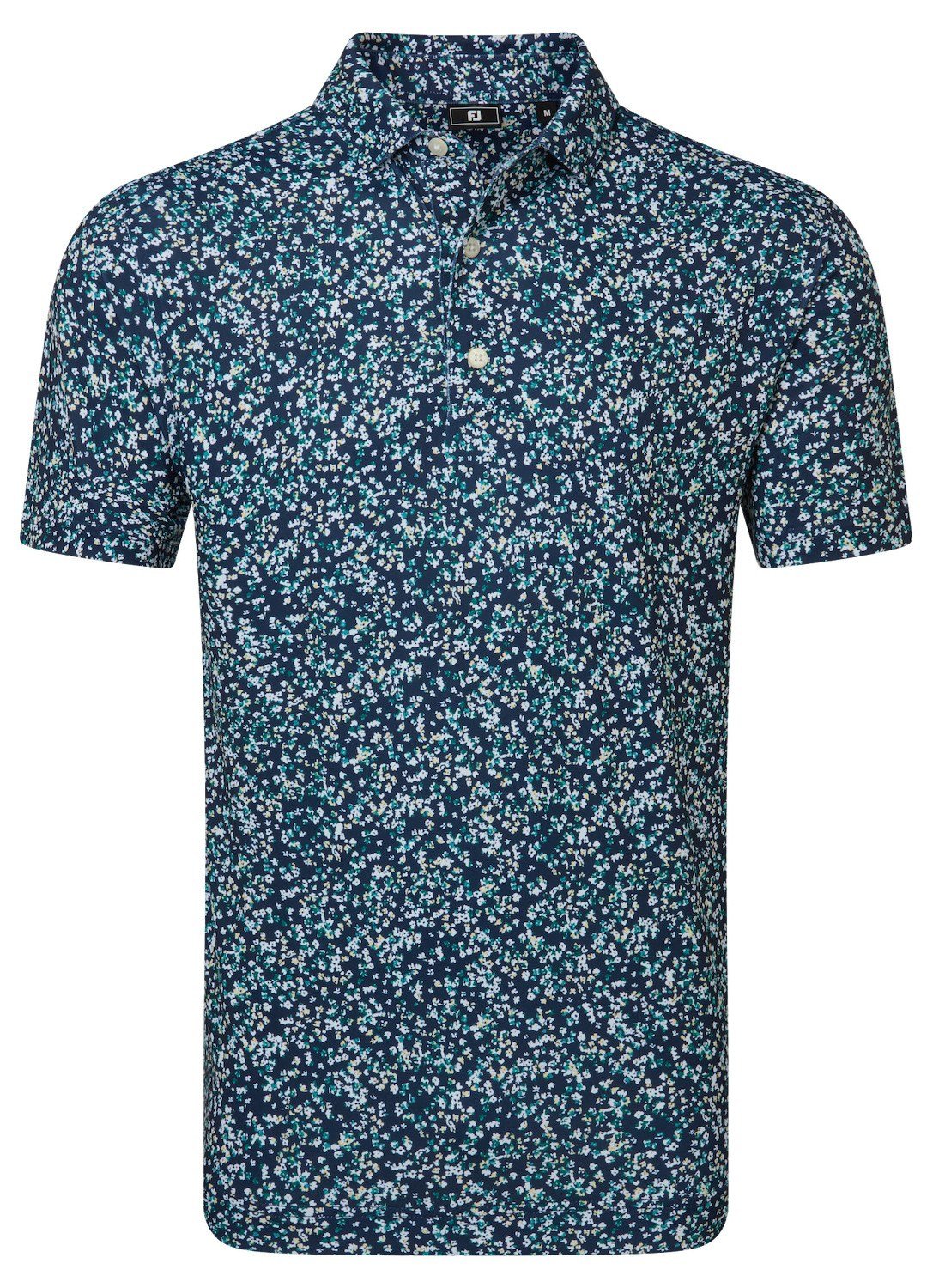 FootJoy Watercolour Floral Print Pique polo homme, navy/sunshine/field green