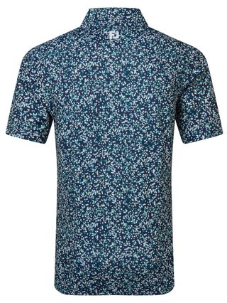 FootJoy Watercolour Floral Print Pique polo homme, navy/sunshine/field green