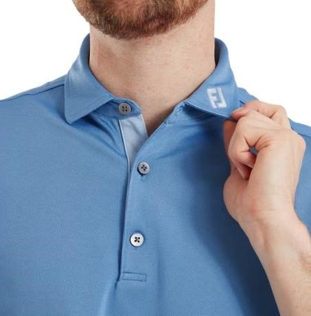 FootJoy Sleeve Stripe Pique polo homme, coastal blue/chambray/white