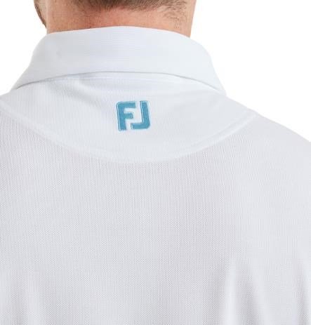 FootJoy Sleeve Stripe Pique polo homme, blanc/blue reef/sea glass