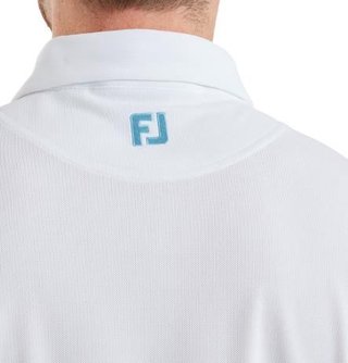FootJoy Sleeve Stripe Pique polo homme, blanc/blue reef/sea glass