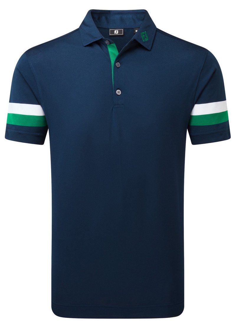FootJoy Sleeve Stripe Pique polo homme, navy/field green/white