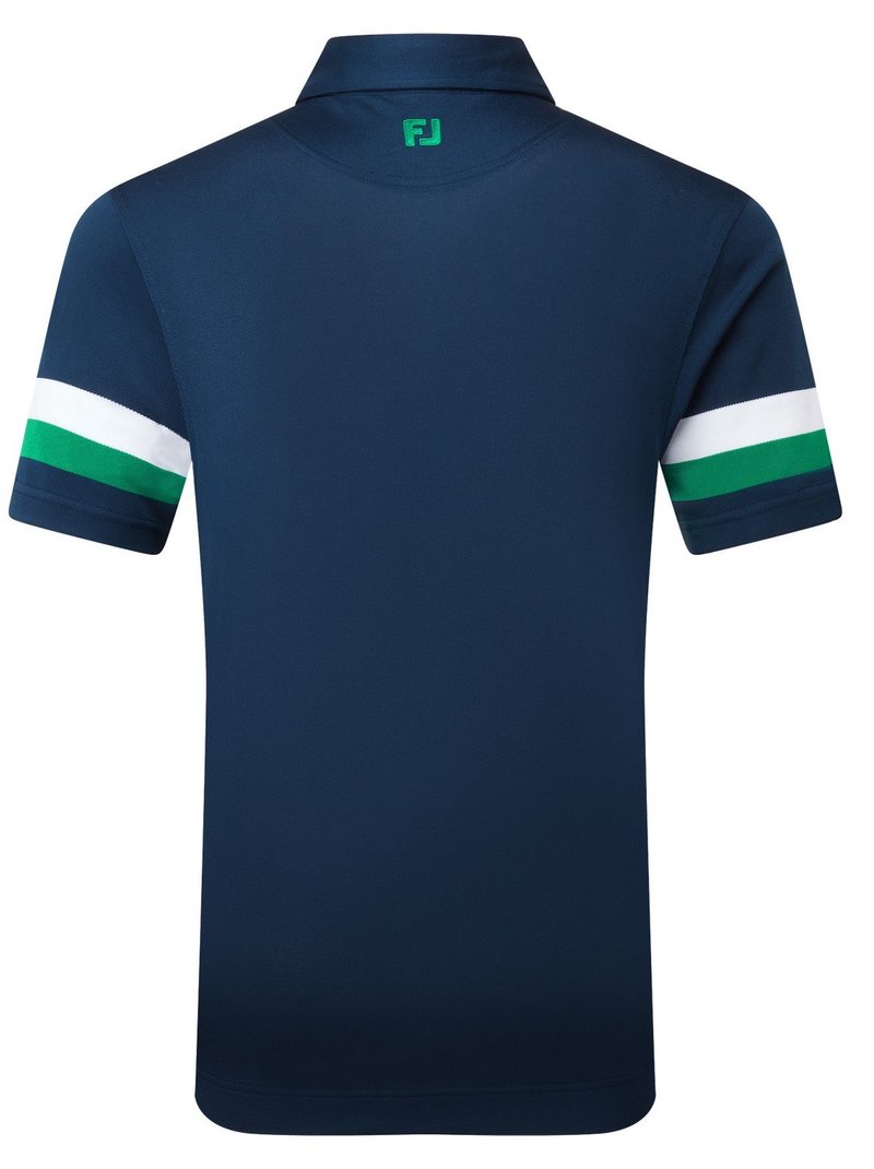 FootJoy Sleeve Stripe Pique polo homme, navy/field green/white