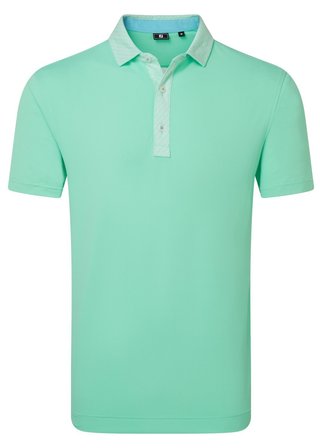 FootJoy Star Geo Trim Pique polo homme, sea glass