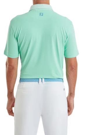 FootJoy Star Geo Trim Pique polo homme, sea glass