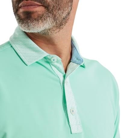 FootJoy Star Geo Trim Pique polo homme, sea glass