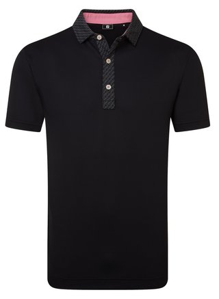 FootJoy Star Geo Trim Pique polo homme, noir