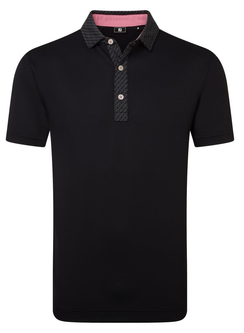 FootJoy Star Geo Trim Pique polo homme, noir