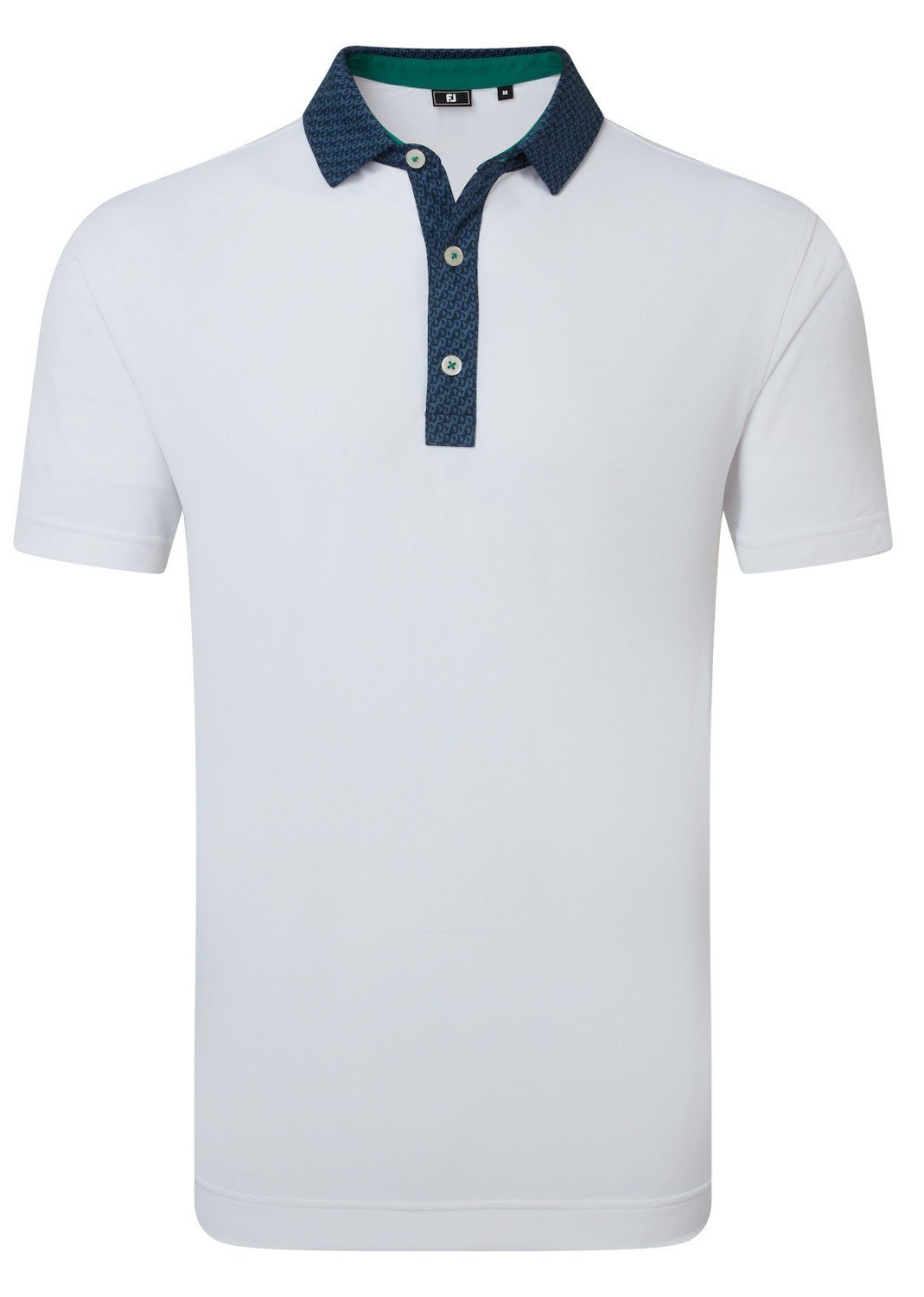 FootJoy Star Geo Trim Pique polo homme, blanc/marine