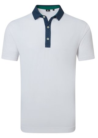 FootJoy Star Geo Trim Pique polo homme, blanc/marine