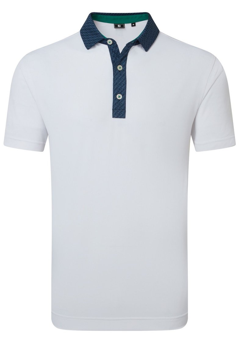FootJoy Star Geo Trim Pique polo homme, blanc/marine
