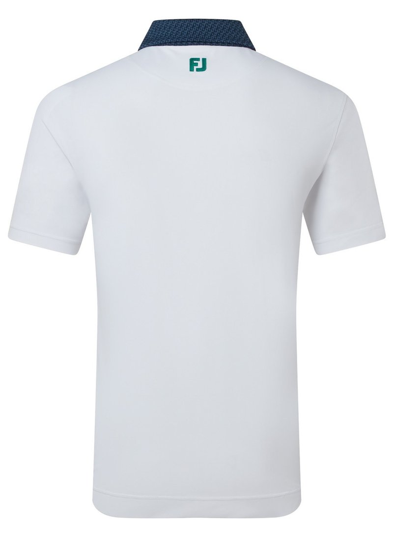 FootJoy Star Geo Trim Pique polo homme, blanc/marine