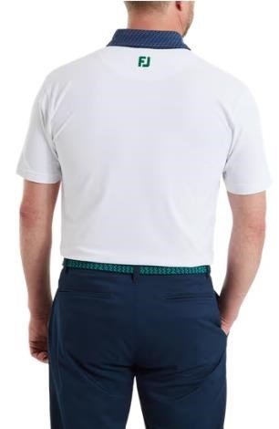 FootJoy Star Geo Trim Pique polo homme, blanc/marine