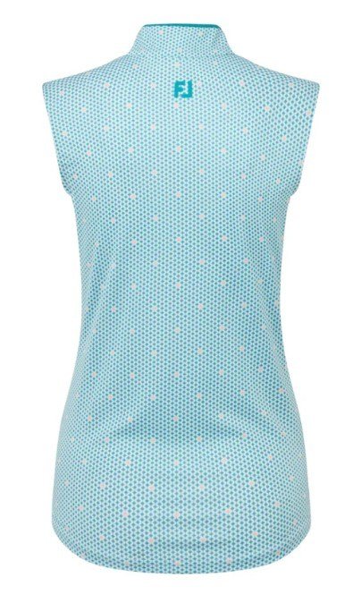 FootJoy Zip Front Tank Printed polo femme, bleu/blanc/pêche