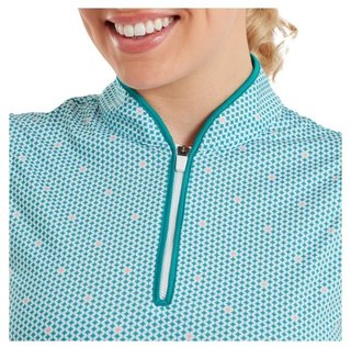 FootJoy Zip Front Tank Printed polo femme, bleu/blanc/pêche