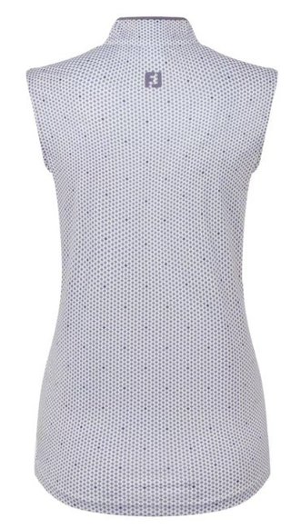 FootJoy Zip Front Tank Printed polo femme, navy/white/dusty violet
