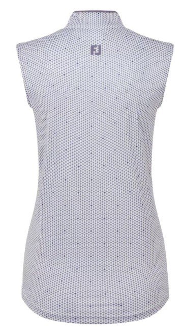 FootJoy Zip Front Tank Printed polo femme, navy/white/dusty violet
