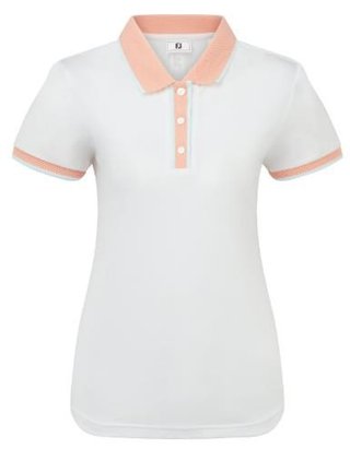 FootJoy Cap Sleeve polo femme, blanc/desert peach