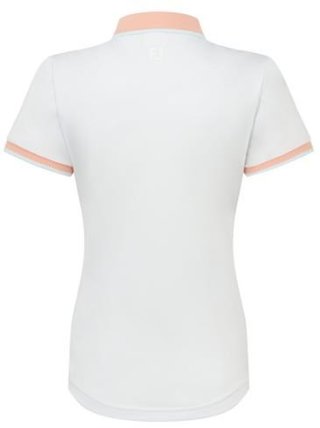 FootJoy Cap Sleeve polo femme, blanc/desert peach
