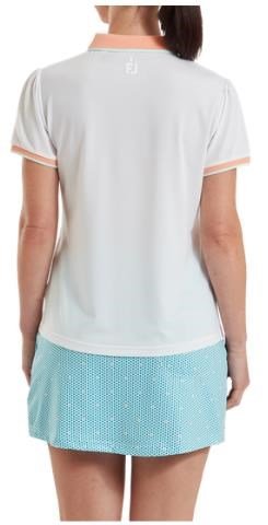 FootJoy Cap Sleeve polo femme, blanc/desert peach