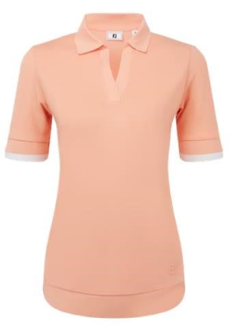 FootJoy Texture Knit polo femme, desert peach/white