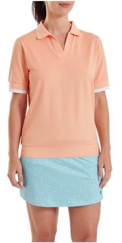 FootJoy Texture Knit polo femme, desert peach/white