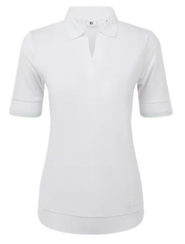 FootJoy Texture Knit polo femme, blanc/bleu glacial