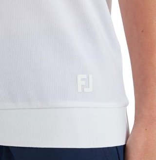 FootJoy Texture Knit polo femme, blanc/bleu glacial
