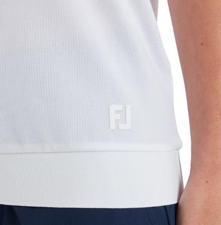 FootJoy Texture Knit polo femme, blanc/bleu glacial