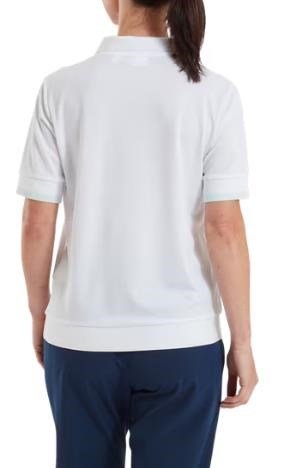 FootJoy Texture Knit polo femme, blanc/bleu glacial
