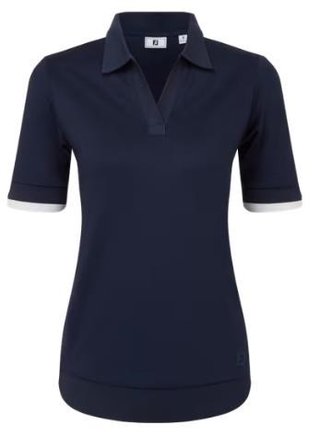 FootJoy Texture Knit polo femme, navy/white