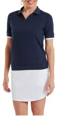 FootJoy Texture Knit polo femme, navy/white